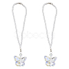 Butterfly Glass Car Hanging Pendant HJEW-DC0001-04-1
