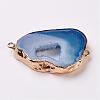 Electroplate Natural Druzy Geode Quartz Crystal Links connectors G-K189-04-4