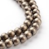 Non-magnetic Synthetic Hematite Beads Strands X-G-A140-17-3mm-1