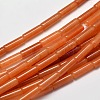 Natural Red Aventurine Column Beads Strands G-F247-06B-1