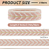 3 Yards Polyester Leaf Jacquard Ribbons SRIB-WH20020-020E-2