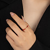 Brass with Cotton Cord Cuff Open Rings for Women FS-WG066F7-02-1