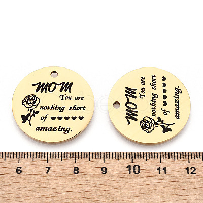 Mother's Day 201 Stainless Steel Pendants LS-STAS-T064-37G-33-1