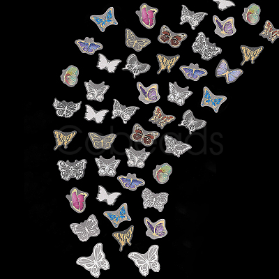 CHGCRAFT 2 Bags 2 Styles Butterfly PET Self Adhesive Laser Stickers Sets STIC-CA0001-02-1