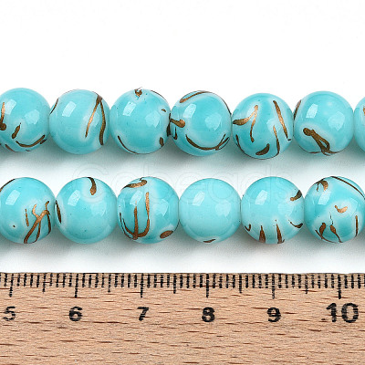Baking Paint Glass Beads Strands DGLA-N010-10mm-03-1