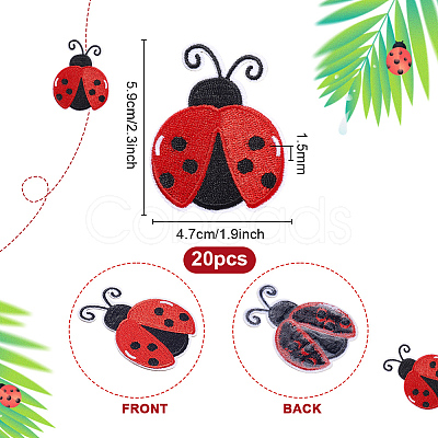 Polyester Embroidery Sew on Cloth Patches PATC-WH0024-009-1