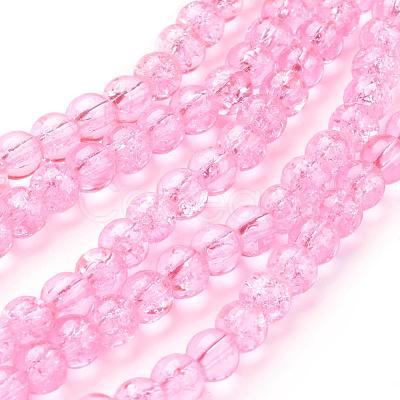Spray Painted Crackle Glass Beads Strands CCG-Q001-6mm-02-1