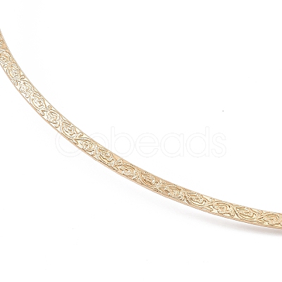 PVD Vacuum Plating 304 Stainless Steel Floral Textured Wire Necklace Making STAS-B036-05G-1