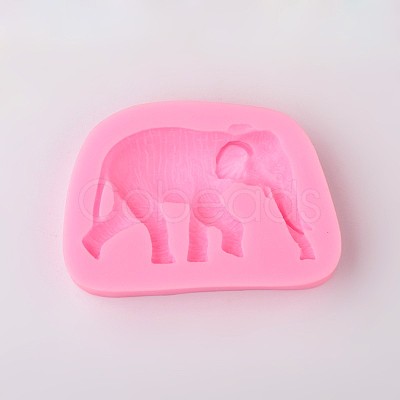 Elephant Design DIY Food Grade Silicone Molds AJEW-L054-30-1