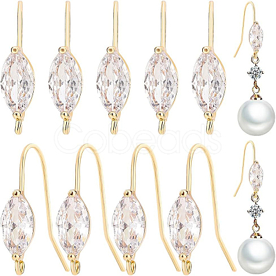 12Pcs Brass Horse Eye Earring Hooks KK-BC0008-75-1