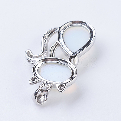 Opalite Kitten Pendants G-P352-B01-1
