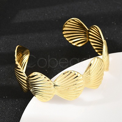 Brass Cuff Bangles for Women BJEW-C112-08G-1