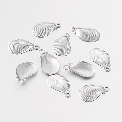 Shell 316 Surgical Stainless Steel Filigree Charms X-STAS-M258-13-1