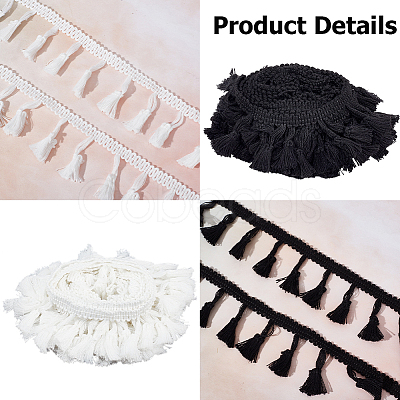 10 Yards 2 Style  Cotton Tassel Fringe Trimming OCOR-GF0002-90-1
