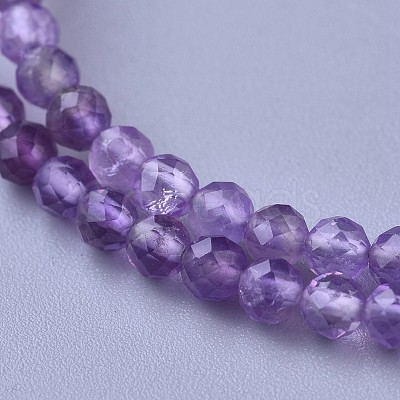 Natural Amethyst Beaded Necklaces NJEW-K114-A-A21-1