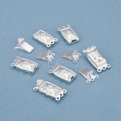 304 Stainless Steel Box Clasps STAS-P249-02S-1