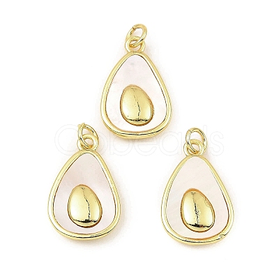 Rack Plating Real 18K Gold Plated Brass Fruit Pendants KK-B077-31G-1