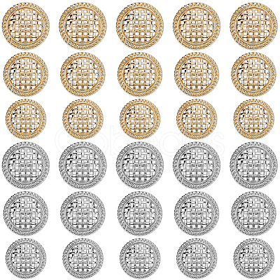 30Pcs 6 Styles Alloy Buttons DIY-CY0001-19-1