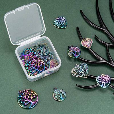 20Pcs 5 Style Alloy Pendants FIND-LS0001-25MC-1