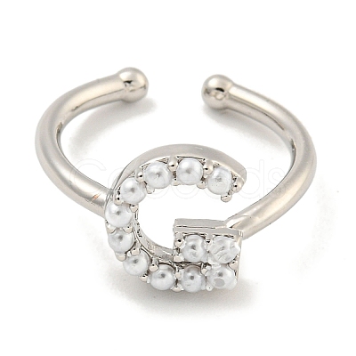 Rack Plating Brass Open Cuff Rings for Women RJEW-F162-01P-G-1