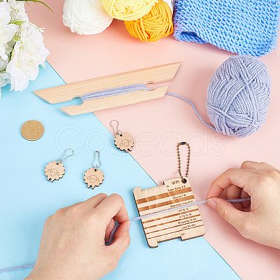 DIY Wood Knitting Tools Sets DIY-HY0003-16-1