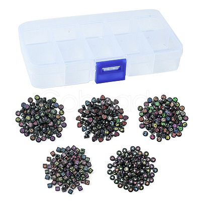 500Pcs 5 Styles Opaque Acrylic Beads MACR-YW0002-44-1