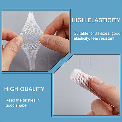 200Pcs PE Makeup Brush Protector Reusable Expandable Mesh Cover MRMJ-GF0001-51C-1