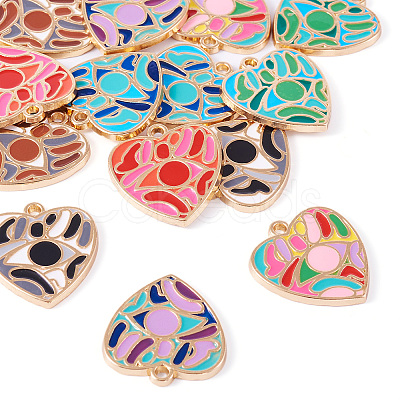 14Pcs 7 Colors Rack Plating Alloy Enamel Pendants ENAM-TA0002-54-1