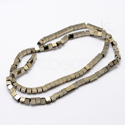Electroplate Non-magnetic Synthetic Hematite Beads Strands G-J170A-2x2mm-08-1