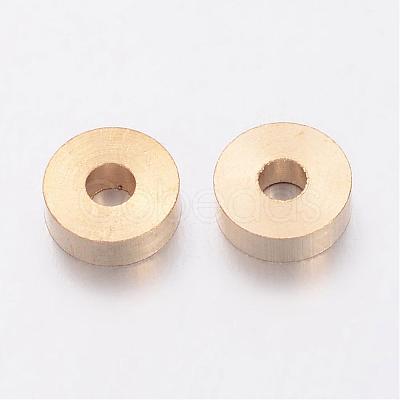 Golden Brass Rondelle Spacer Beads X-KK-EC859-1G-1