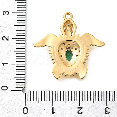Brass Micro Pave Cubic Zirconia Charms KK-B131-02G-03-1