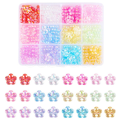 168Pcs 12 Colors Transaparent Acrylic Beads PACR-TA0001-19-1