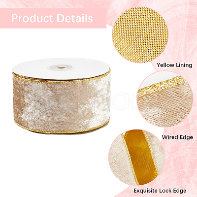 10 Yards Single Face Velvet Wired Ribbon SRIB-WH20020-023D-1