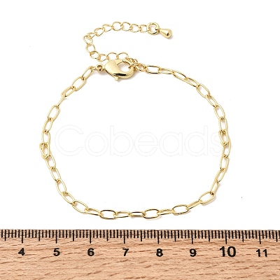 Brass Paperclip Chain Bracelets for Women BJEW-F531-02G-1