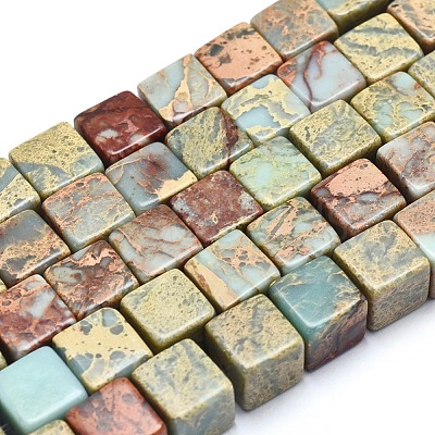 Natural Aqua Terra Jasper Beads Strands G-I213-01-10mm-1