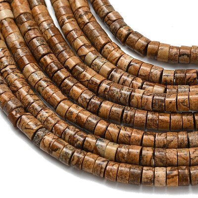 Natural Picture Jasper Beads Strands G-Z110-A12-2x4mm-1