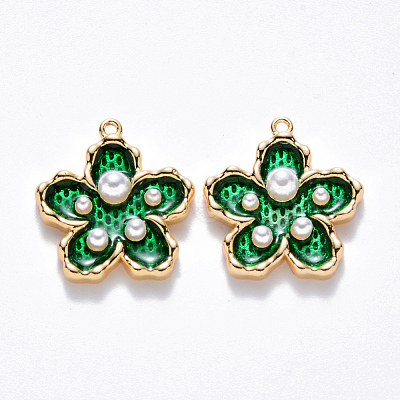 Brass Enamel Pendants KK-T049-052G-02-NF-1