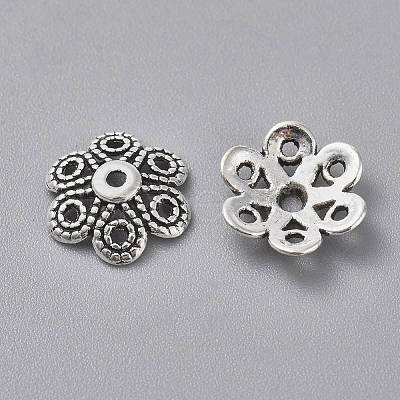 Tibetan Style Alloy Fancy Bead Caps TIBEB-LF10883YKG-AS-FF-1