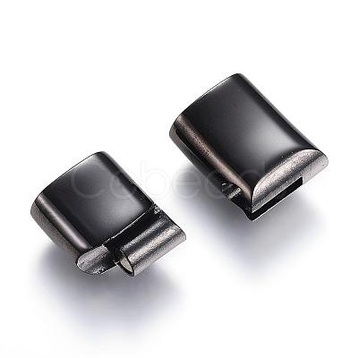 304 Stainless Steel Magnetic Clasps with Glue-in Ends STAS-D159-28B-1