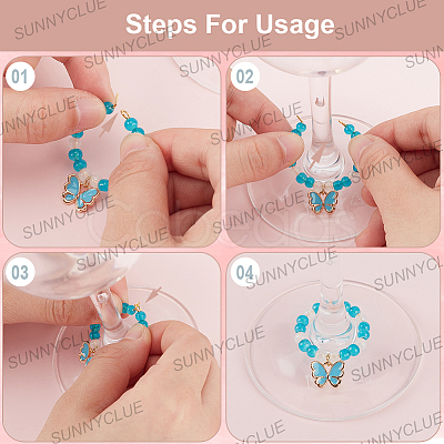 Glass Wine Glass Charms AJEW-SC00001-1