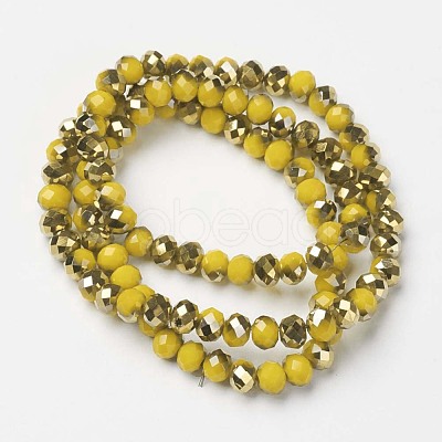 Electroplate Opaque Glass Beads Strands EGLA-A034-P4mm-O06-1