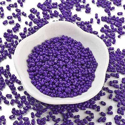 Baking Paint Glass Seed Beads SEED-A033-04O-1