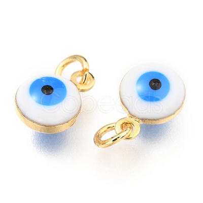 Brass Enamel Charms KK-B024-02G-I-1