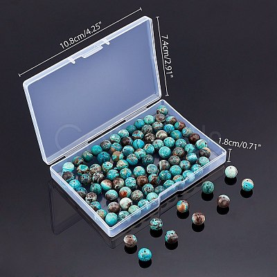 Dyed Natural Ocean Agate/Ocean Jasper Round Beads Strands G-AR0002-55-1