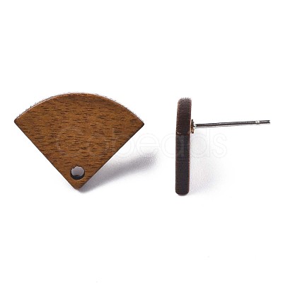 Walnut Wood Stud Earring Findings MAK-N032-048-1