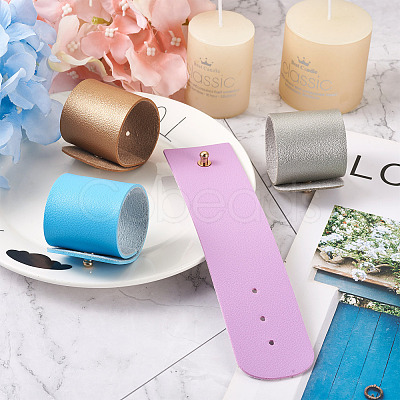 4Pcs 4 Color Adjustable Imitation Leather Napkin Rings AJEW-CF0001-11-1