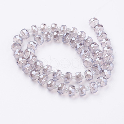 Electroplate Glass Beads Strands X-EGLA-E051-PL8mm-B03-1