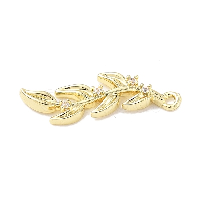 Brass Micro Pave Clear Cubic Zirconia Pendants KK-Z106-01G-05-1