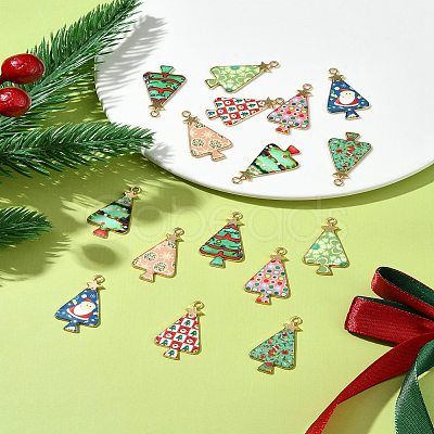 16Pcs 8 Colors Christmas Theme Rack Plating Alloy Pendants FIND-FS0002-98-1