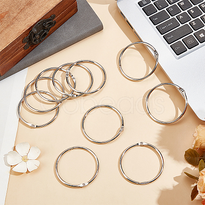 30Pcs Stainless Steel Loose Leaf Book Binder Hinged Rings FIND-BBC0002-24-1